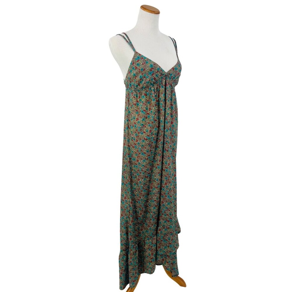 VTG Billabong Floral Strappy Back Maxi Dress | Coastal Boho Cottagecore Grunge L - Picture 10 of 16